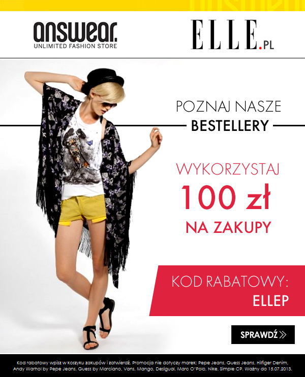 100 zł na zakupy w ANSWEAR.COM!