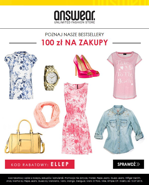 100 zł na zakupy w ANSWEAR.COM!