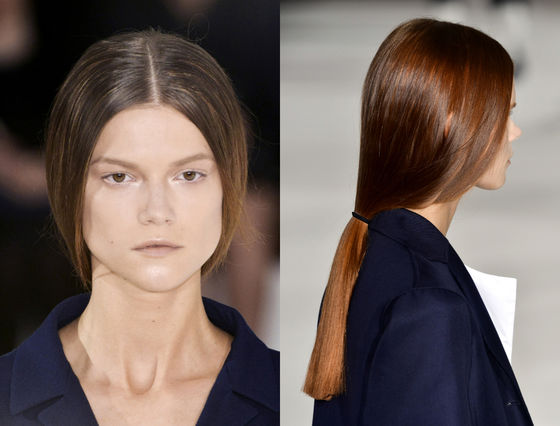 Fryzury z wybiegu, wiosna-lato 2013: Jil Sander., fot. Imaxtree