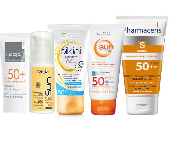 Kosmetyki z filtrem SPF 50, kolaż: ELLE.pl 