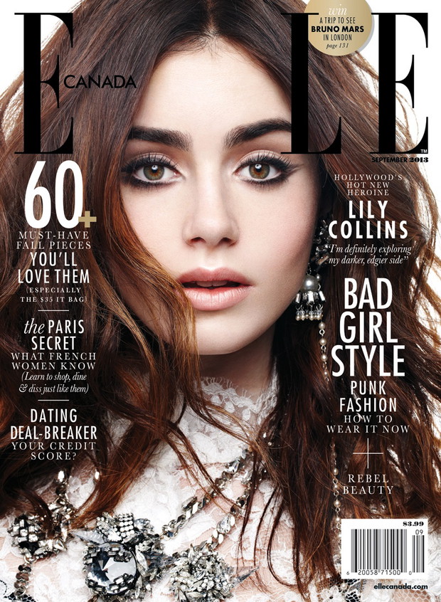 Śliczna Lily Collins w ELLE Canada