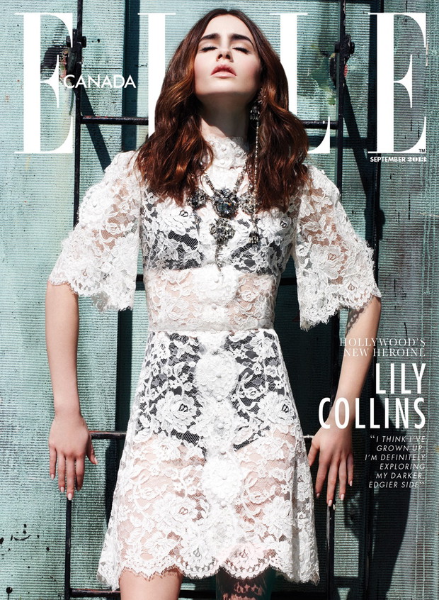 Śliczna Lily Collins w ELLE Canada