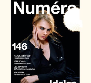 Cara Delevingne, Ashleigh Good i Nadja Bender w Numéro wrzesień 2013, fot. Karl Lagerfeld