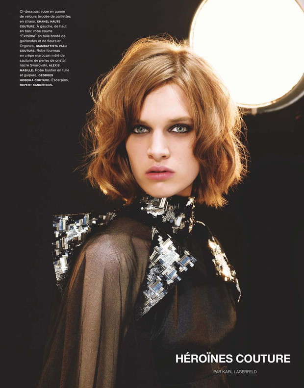 Cara Delevingne, Ashleigh Good i Nadja Bender w Numéro wrzesień 2013, fot. Karl Lagerfeld