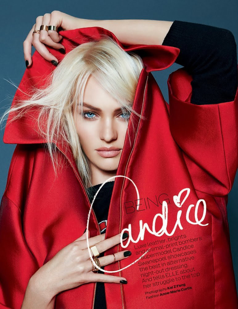 Candice Swanepoel w sesji okładkowej dla ELLE UK grudzień 2013, fot. Kai Z Feng