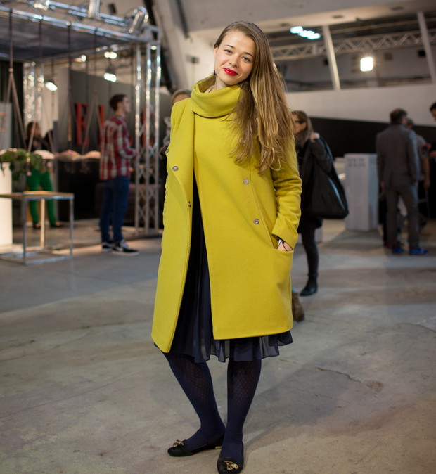 Street fashion na 9. Fashion Week Poland wiosna-lato 2014 - Diana Jankiewicz, projektantka (http://www.shwrm.pl/marki/dianajankiewicz-b.html)/ fot. Seweryn Cieślik / Magnifique Studio