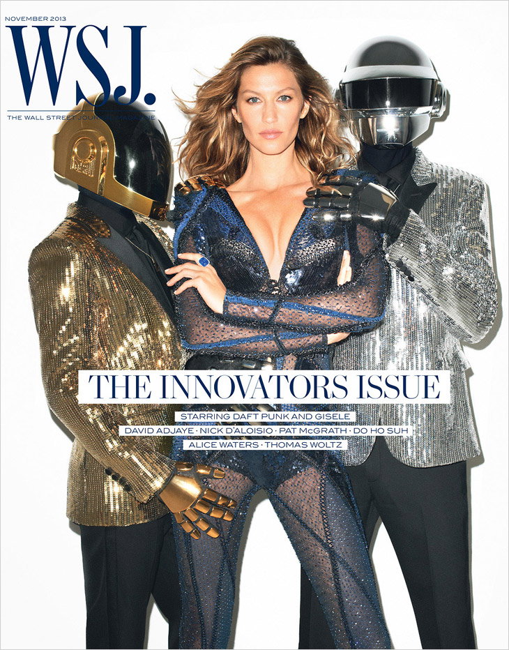 Daft Punk i Gisele Bündchen - trio idealne w sesji dla WSJ Magazine