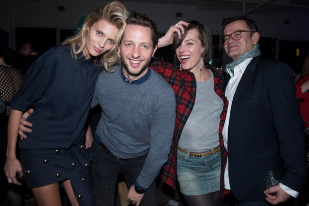 Przyjęcie z okazji premiery nowego numeru 25 Magazine: Anja Rubik, Derek Blasberg, Milla Jovovich i Stéphane Marais , fot. mat. prasowe D