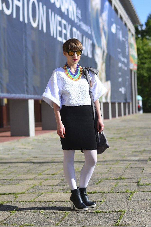 Street fashion na Fashion Week Poland jesień-zima 2014/2014, fot. Robert Purwin/ www.mr-faceless.blogspot