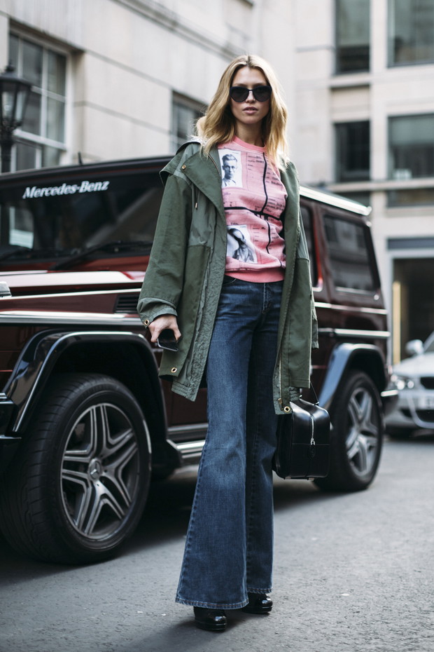 Street fashion: modelki off duty na London Fashion Week AW17