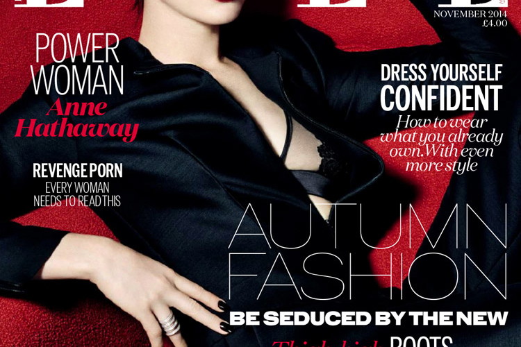 Anne Hathaway w listopadowym ELLE UK