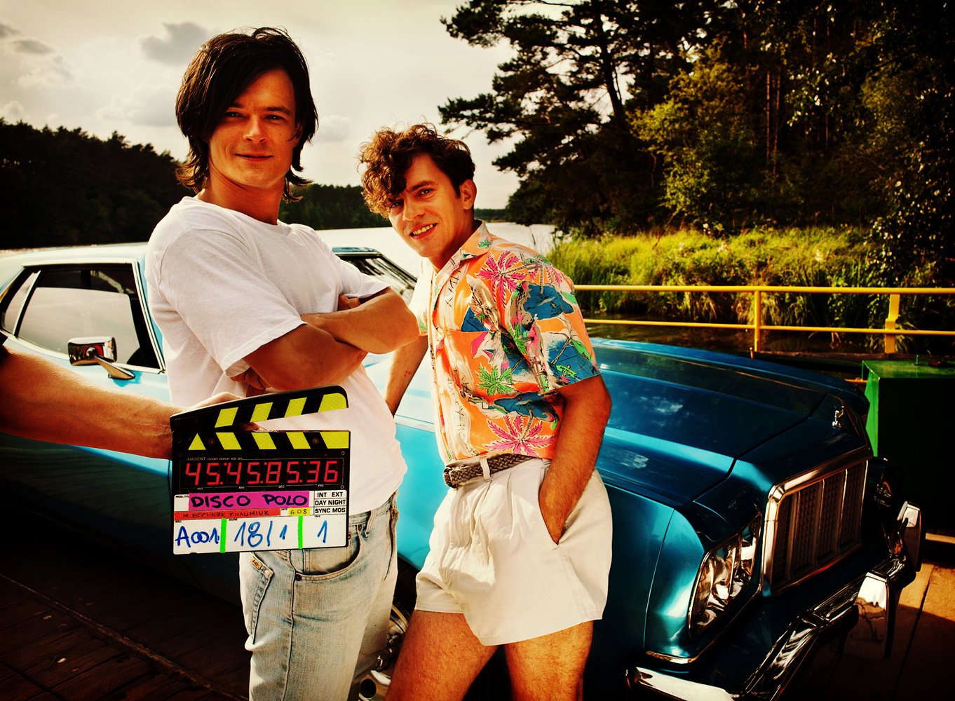 Dawid Ogrodnik i Piotr Głowacki na planie "Disco polo". fot. Alvernia Studios/NEXT FILM