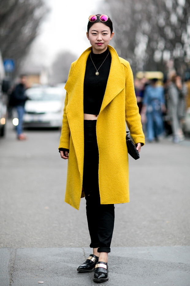 Street fashion wiosna-lato 2015: kolor żółty