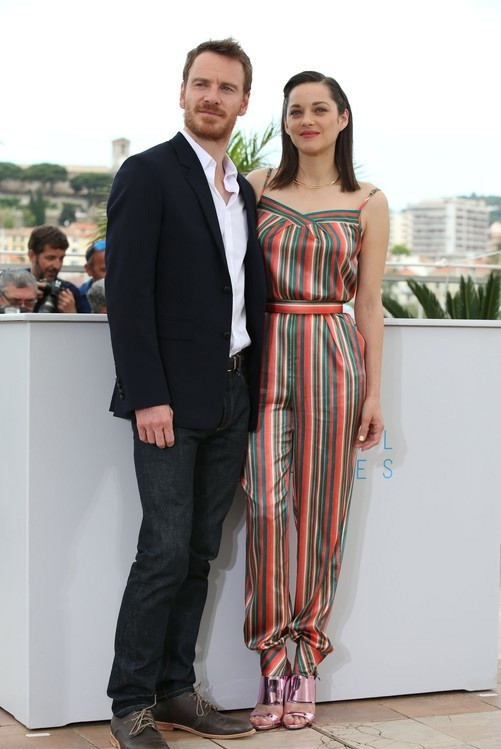 Festiwal Filmowy w Cannes 2015: Michael Fassbender i Marion Cotillard na konferencji prasowej filmu Macbeth, fot. East News
