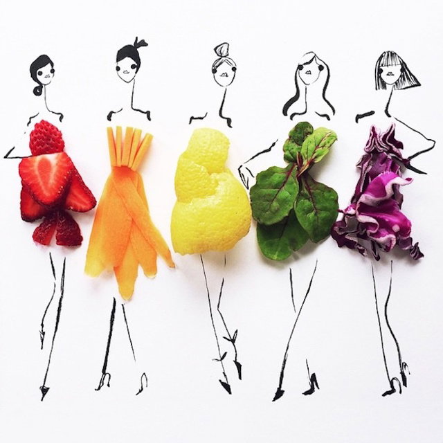 Ilustracje Gretchen Röehrs inspirowane modą i... jedzeniem!