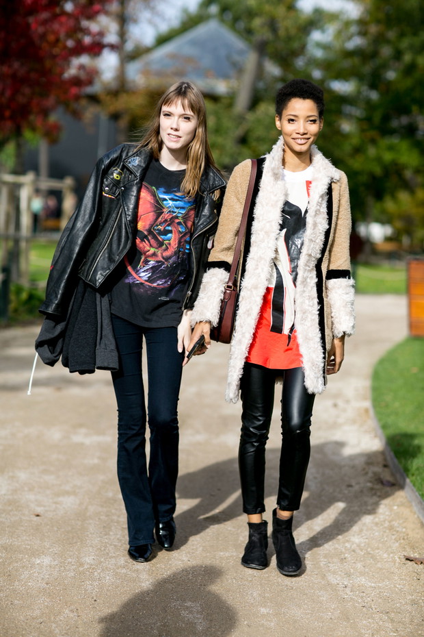 Street fashion: Modelki off duty w Paryżu