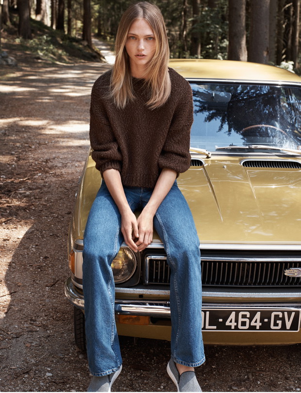 Sasha Pivovarova w lookbooku Mango natural state jesień 2015