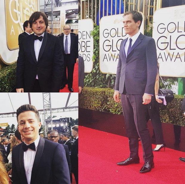 Złote globy 2016: gwiazdy na Instagramie, fot. @goldenglobes Daniel Pemberton, Charlie Puth, Michael Shannon