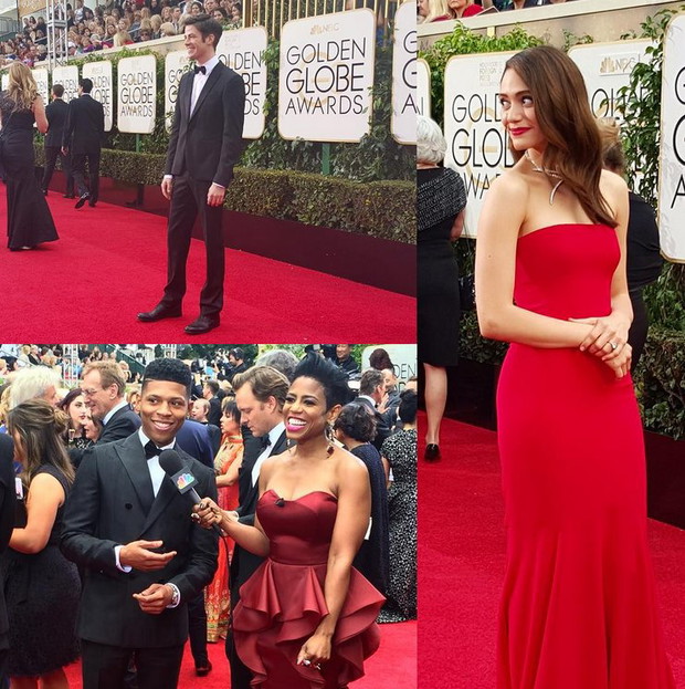 Złote globy 2016: gwiazdy na Instagramie, fot. @goldenglobes Grunt Gust, Emmy Rossum i Bryshere Yazz Gray