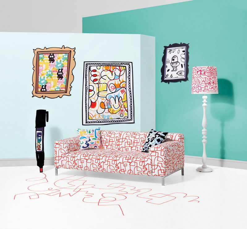 Doodle we wnętrzach - Jon Burgerman dla Kirkby Design
