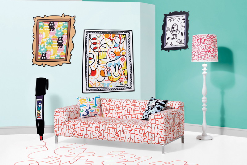 Doodle we wnętrzach - Jon Burgerman dla Kirkby Design