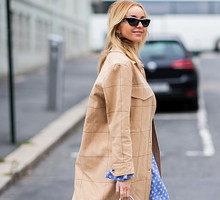 Beżowy płaszcz - street fashion