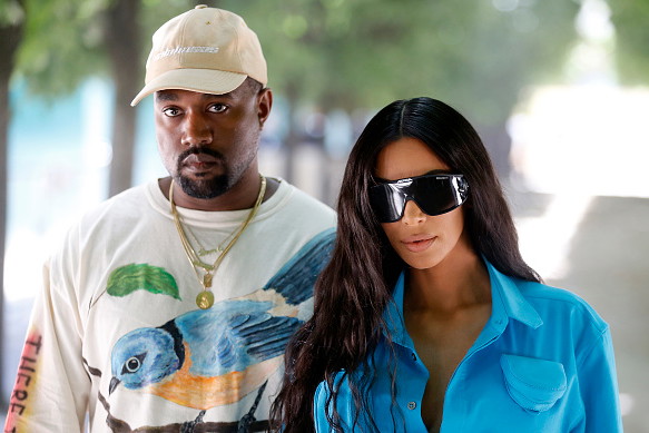 Kim i Kanye przed pokazem Louis Vuitton