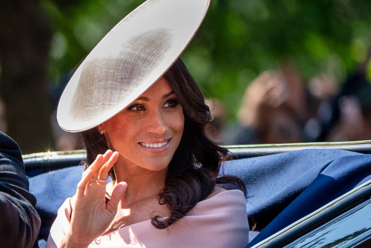 Księżna Sussex podczas parady Trooping the Colour, 9.06.2018.