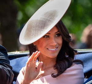 Księżna Sussex podczas parady Trooping the Colour, 9.06.2018.