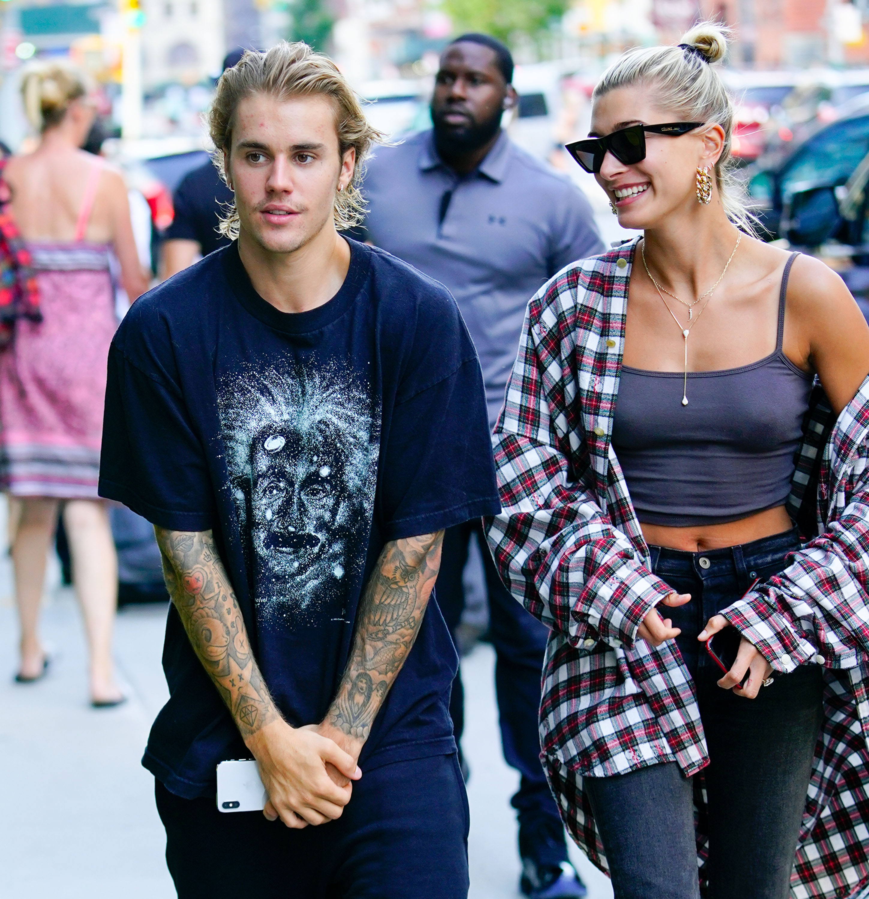 Justin Bieber i Hailey Baldwin w Nowym Jorku, 8.08.2018.
