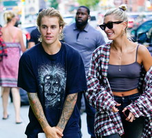 Justin Bieber i Hailey Baldwin w Nowym Jorku, 8.08.2018.