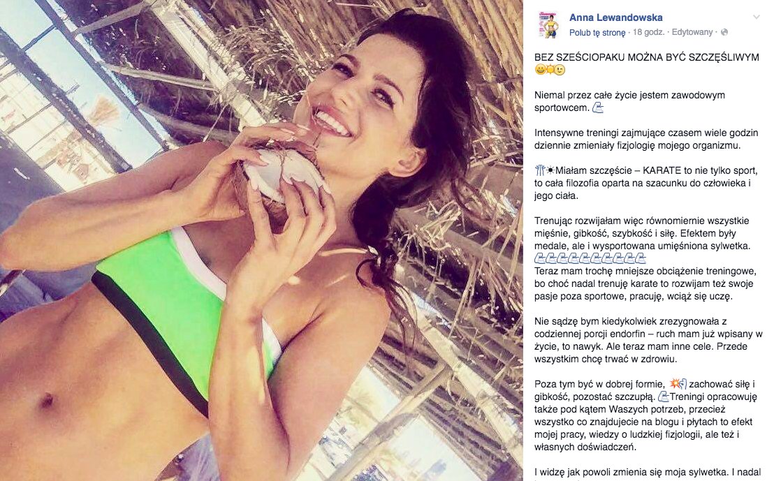 Anna Lewandowska, fot. Instagram @healthyplanbyann