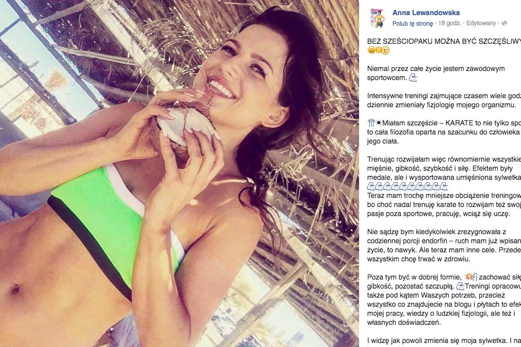 Anna Lewandowska, fot. Instagram @healthyplanbyann