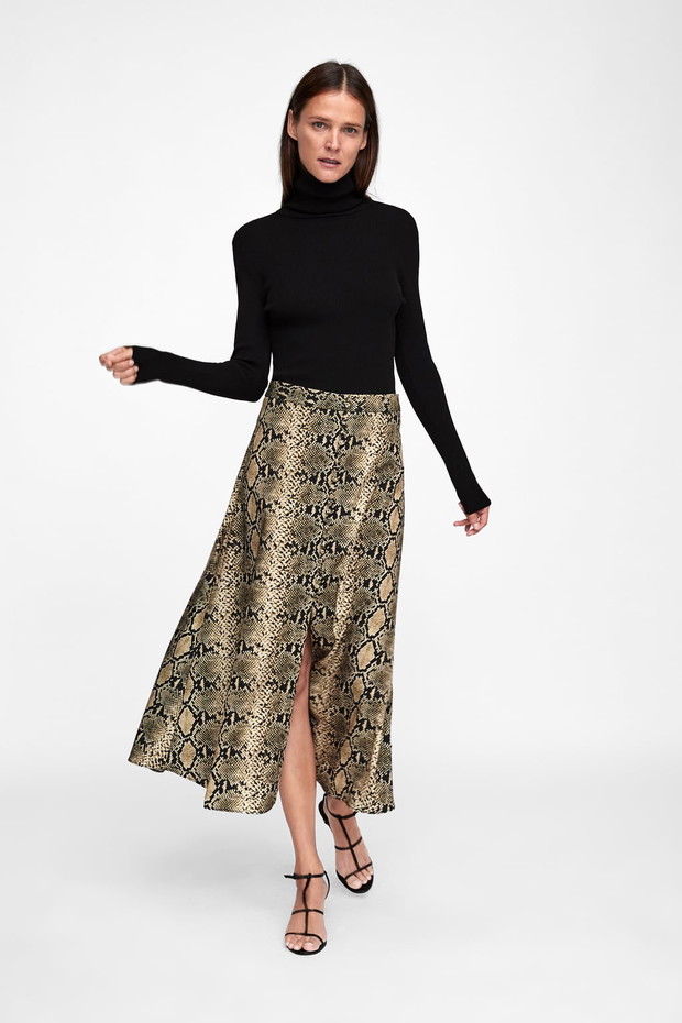 Zara, spódnica z nadrukiem, 139 zł