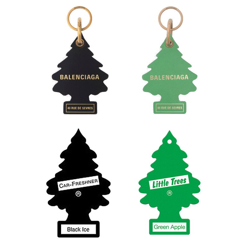 Breloki Balenciaga vs samochodowe choinki Little Trees