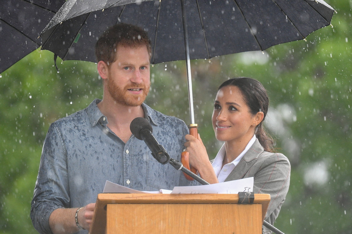 Książę Harry i Meghan Markle podczas wizyty w Victoria Park w Dubbo, 17.10.2018.
