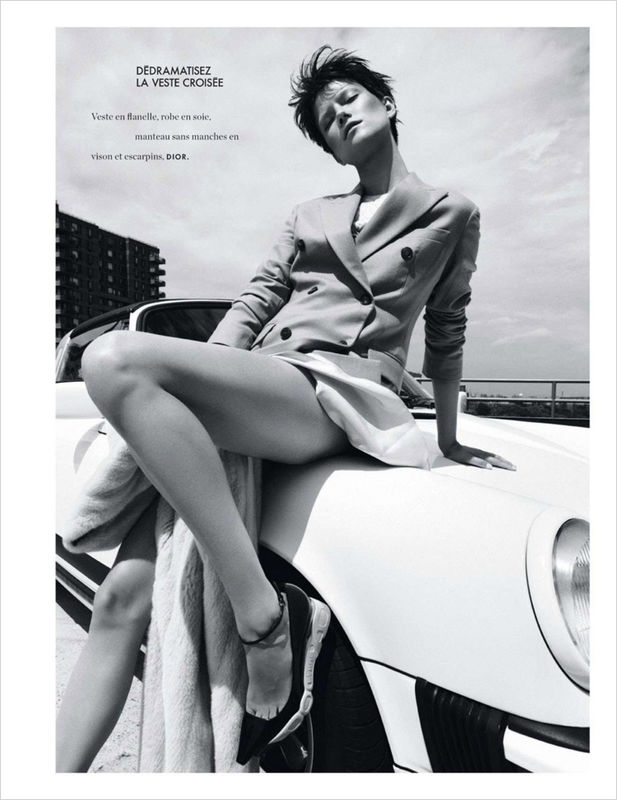 Polskie modelki w zagranicznych edycjach ELLE: Kasia Struss dla ELLE France, 09.2015, fot. Nagi Sakai