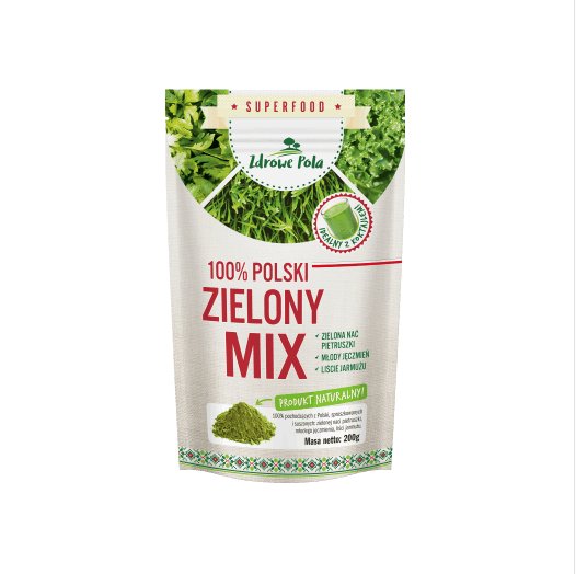 ZDROWE POLA SUPERFOOD 100% sproszkowanej naci z polskiej pietruszki, młodego jęczmienia i liści jarmużu, 14,99 zł