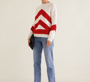Sweter z dzianiny w kontrastowych kolorach - Mango, 49,90 zł
