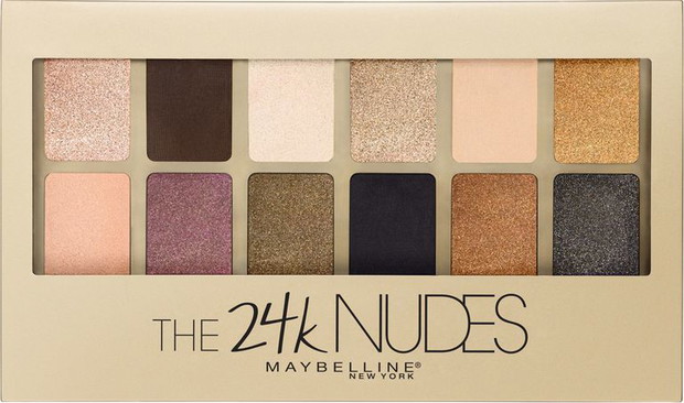 Palety cieni w odcieniach nude, Maybelline, The 24 K Nudes, 44 zł