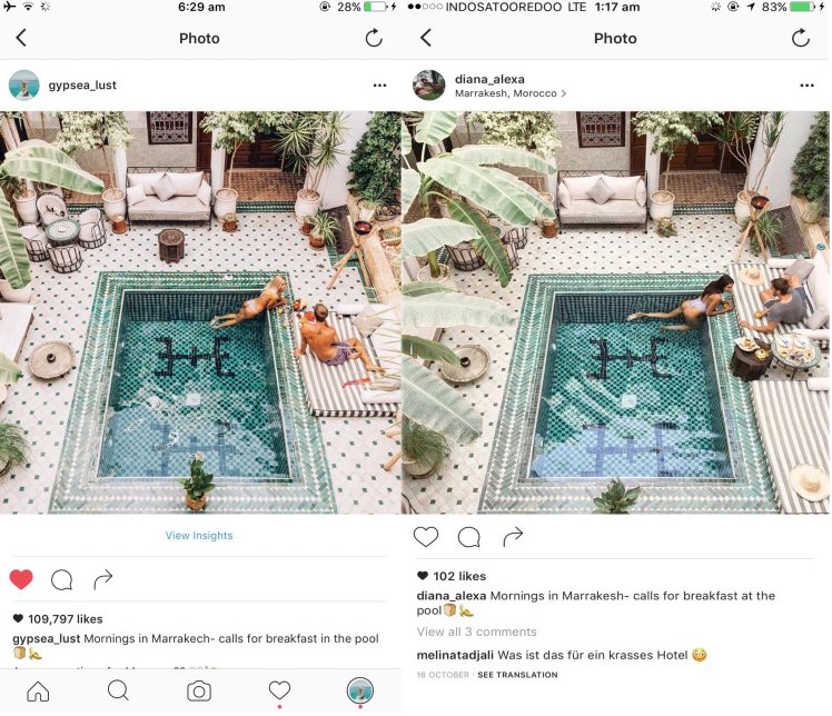 Szokujące imitacje zdjęć znanych blogerów z Instagrama