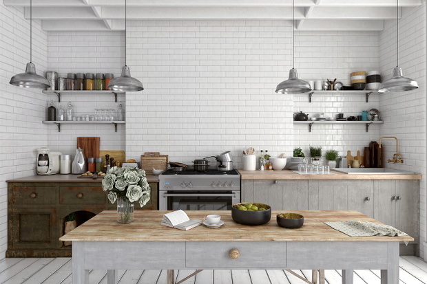 Empty classic kitchen