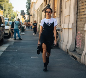 slip dress - street fashion