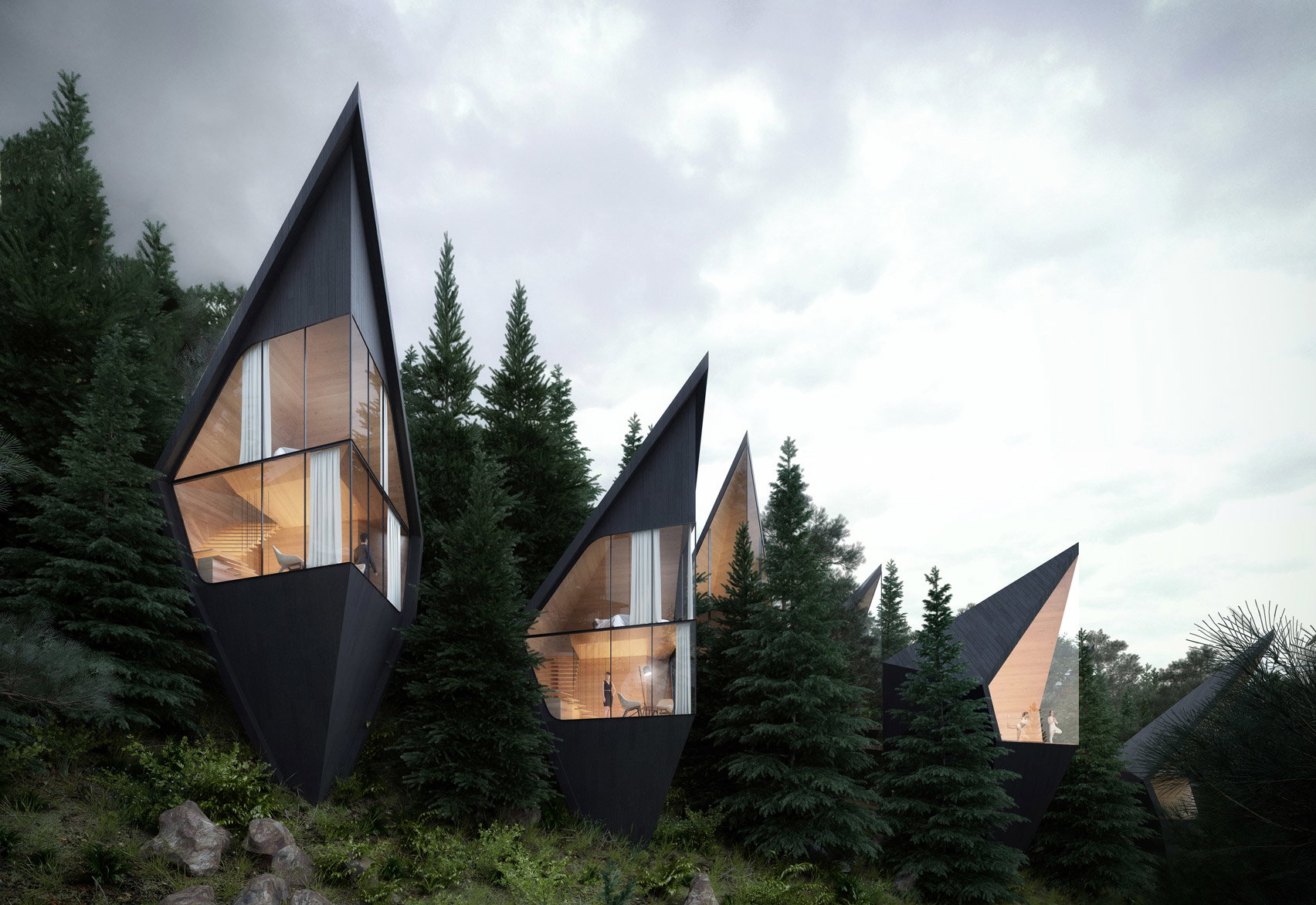 Domki w Dolomitach, projekt Peter Pichler Architecture