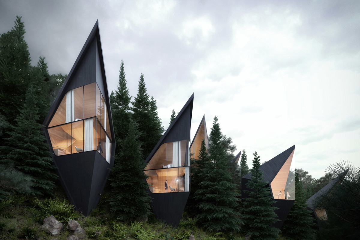 Domki w Dolomitach, projekt Peter Pichler Architecture