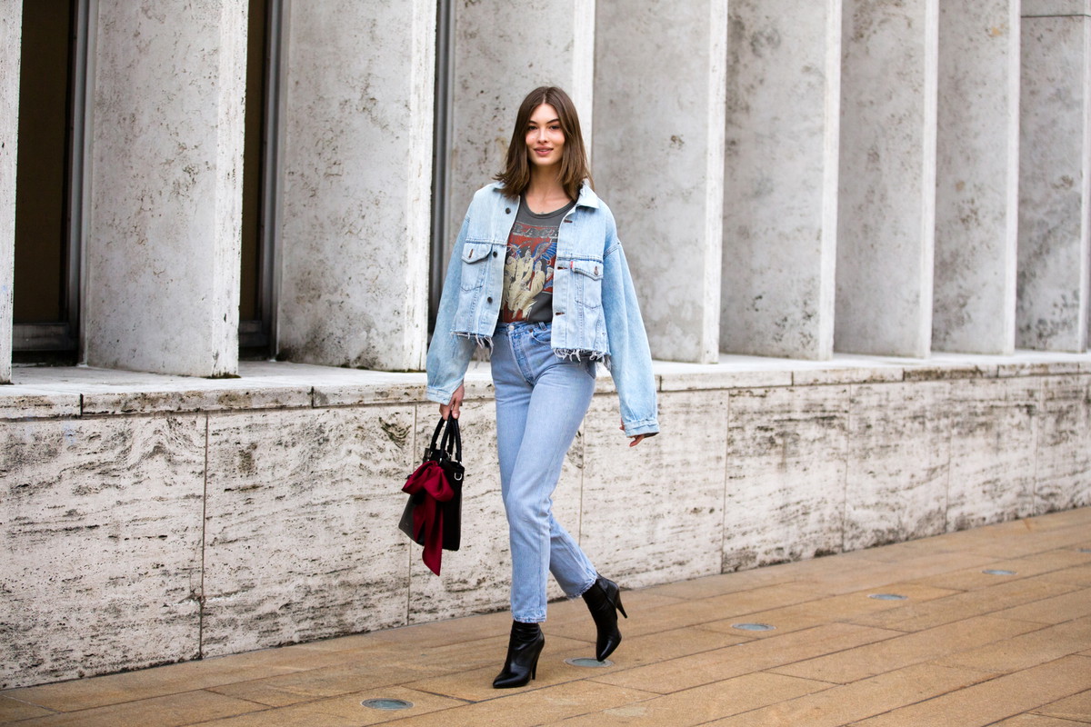 Jeansowy total look - street fashion