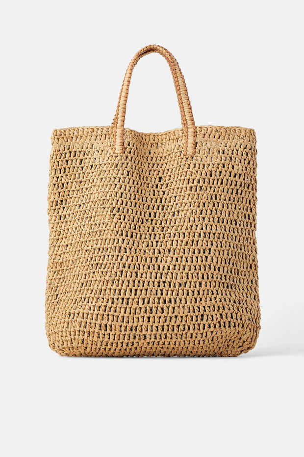 Torba typu shopper z papierowej plecionki - Zara, 119 zł