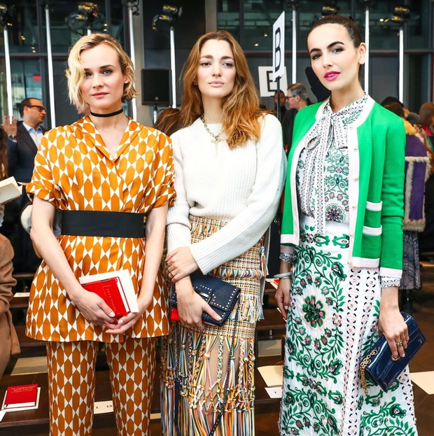 Diane Kruger, Sofia Sanchez Barrenechea i Camilla Belle na pokazie Tory Burch