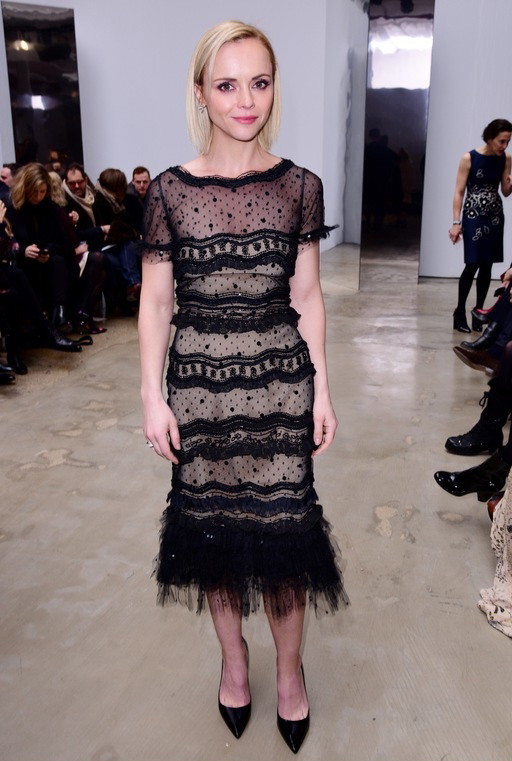 Christina Ricci na pokazie Carolina Herrera