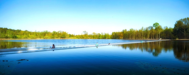fietsen door het water